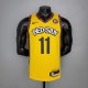 NBA Men Brooklyn Nets Yellow #11 IRVING Jersey High Quality Name and Number Print