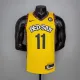 NBA Men Brooklyn Nets Yellow #11 IRVING Jersey High Quality Name and Number Print