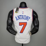 NBA Men New York Knicks White #7 ANTHONY Jersey High Quality Name and Number Print