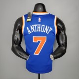 NBA Men New York Knicks Blue #7 ANTHONY Jersey High Quality Name and Number Print