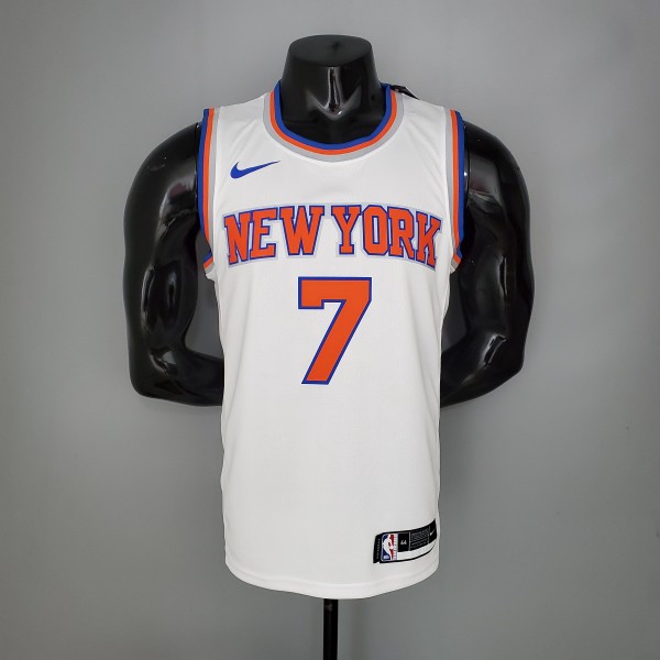 NBA Men New York Knicks White #7 ANTHONY Jersey High Quality Name and Number Print