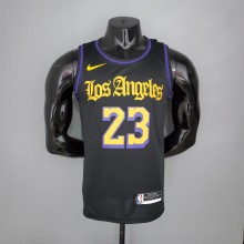 2021 James#23 Los Angeles Lakers Black Latin Black NBA Jersey High Quality Name and Number Print