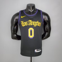 2021  KUZMA#0 Los Angeles Lakers Black Latin Black NBA Jersey High Quality Name and Number Print