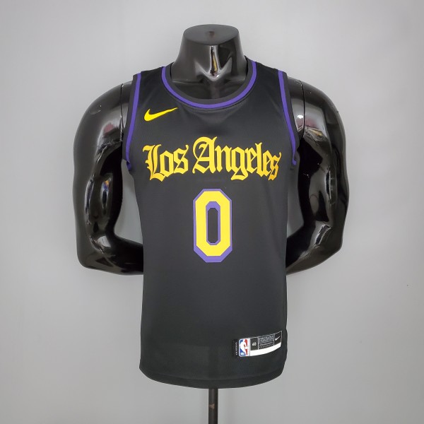 2021  KUZMA#0 Los Angeles Lakers Black Latin Black NBA Jersey High Quality Name and Number Print