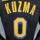 2021  KUZMA#0 Los Angeles Lakers Black Latin Black NBA Jersey High Quality Name and Number Print
