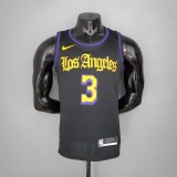 2021 DAVIS#3 Los Angeles Lakers Black Latin Black NBA Jersey High Quality Name and Number Print