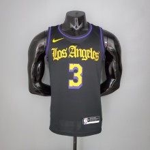 2021 DAVIS#3 Los Angeles Lakers Black Latin Black NBA Jersey High Quality Name and Number Print