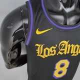 2021 Bryant#8 Los Angeles Lakers Black Latin Black NBA Jersey High Quality Name and Number Print