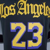 2021 James#23 Los Angeles Lakers Black Latin Black NBA Jersey High Quality Name and Number Print