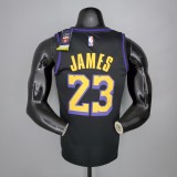 2021 James#23 Los Angeles Lakers Black Latin Black NBA Jersey High Quality Name and Number Print