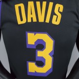 2021 DAVIS#3 Los Angeles Lakers Black Latin Black NBA Jersey High Quality Name and Number Print