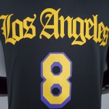 2021 Bryant#8 Los Angeles Lakers Black Latin Black NBA Jersey High Quality Name and Number Print