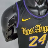 2021 Bryant#24 Los Angeles Lakers Black Latin Black NBA Jersey S-XXL  High Quality Name and Number Print