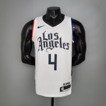 NBA Season 20-21 Men Los Angeles Clippers in Latin White City #4 RONDO Jersey High Quality Name and Number Print
