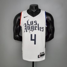 NBA Season 20-21 Men Los Angeles Clippers in Latin White City #4 RONDO Jersey High Quality Name and Number Print