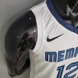 2021 Memphis Grizzlies City Edition White #12 MORANT Jersey High Quality Name and Number Print