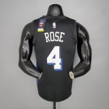 NBA Season 2021 Men New York Knicks Black #4 ROSE Jersey High Quality Name and Number Print