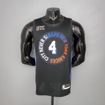 NBA Season 2021 Men New York Knicks Black #4 ROSE Jersey High Quality Name and Number Print