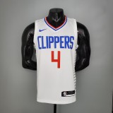 NBA Men Los Angeles Clippers White #4 RONDO Jersey High Quality Name and Number Print