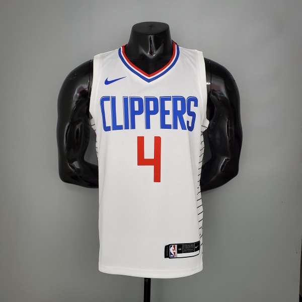 NBA Men Los Angeles Clippers White #4 RONDO Jersey High Quality Name and Number Print