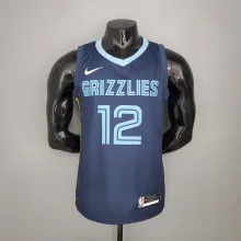 2021 Memphis Grizzlies City Edition blue #12 MORANT Jersey High Quality Name and Number Print