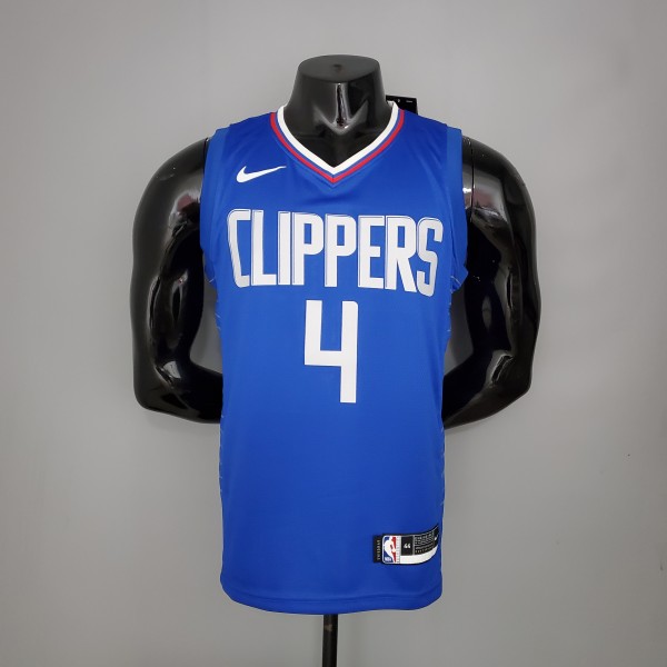 NBA Men Los Angeles Clippers Blue #4 RONDO Jersey High Quality Name and Number Print