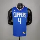 NBA Men Los Angeles Clippers Blue #4 RONDO Jersey High Quality Name and Number Print
