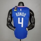 NBA Men Los Angeles Clippers Blue #4 RONDO Jersey High Quality Name and Number Print
