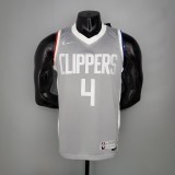 NBA Season 2021 Men Los Angeles Clippers Grey Awarding Version #4 RONDO Jersey High Quality Name and Number Print