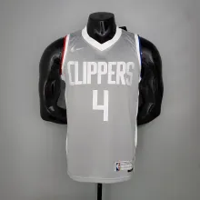 NBA Season 2021 Men Los Angeles Clippers Grey Awarding Version #4 RONDO Jersey High Quality Name and Number Print