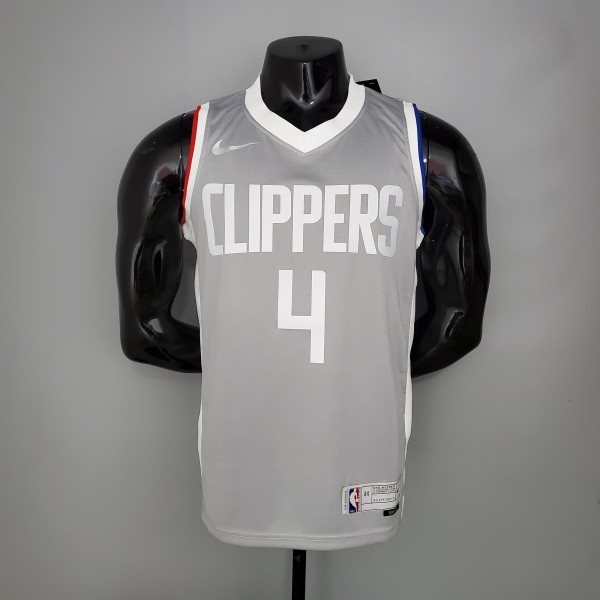 NBA Season 2021 Men Los Angeles Clippers Grey Awarding Version #4 RONDO Jersey High Quality Name and Number Print