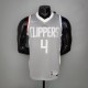 NBA Season 2021 Men Los Angeles Clippers Grey Awarding Version #4 RONDO Jersey High Quality Name and Number Print