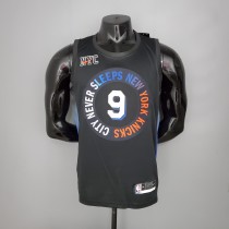 NBA Season 2021 Men New York Knicks Black #9 BARRETT Jersey High Quality Name and Number Print