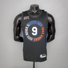 NBA Season 2021 Men New York Knicks Black #9 BARRETT Jersey High Quality Name and Number Print