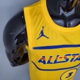 NBA Men 2021 All Star Jerseys Yellow #3 PAUL Jersey High Quality Name and Number Print
