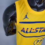 NBA Men 2021 All Star Jerseys Yellow #77 DONCIC Jersey High Quality Name and Number Print