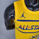 NBA Men 2021 All Star Jerseys Yellow #30 CURRY Jersey High Quality Name and Number Print
