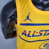 NBA Men 2021 All Star Jerseys Yellow #0 LILLARD Jersey High Quality Name and Number Print