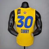 NBA Men 2021 All Star Jerseys Yellow #30 CURRY Jersey High Quality Name and Number Print