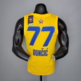 NBA Men 2021 All Star Jerseys Yellow #77 DONCIC Jersey High Quality Name and Number Print