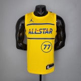 NBA Men 2021 All Star Jerseys Yellow #77 DONCIC Jersey High Quality Name and Number Print