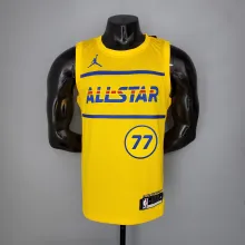 NBA Men 2021 All Star Jerseys Yellow #77 DONCIC Jersey High Quality Name and Number Print