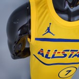 NBA Men 2021 All Star Jerseys Yellow #7 BROWN Jersey High Quality Name and Number Print