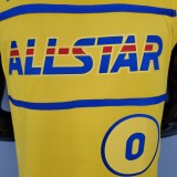 NBA Men 2021 All Star Jerseys Yellow #0 LILLARD Jersey High Quality Name and Number Print