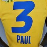 NBA Men 2021 All Star Jerseys Yellow #3 PAUL Jersey High Quality Name and Number Print