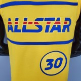 NBA Men 2021 All Star Jerseys Yellow #30 CURRY Jersey High Quality Name and Number Print