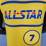 NBA Men 2021 All Star Jerseys Yellow #7 BROWN Jersey High Quality Name and Number Print