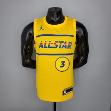 NBA Men 2021 All Star Jerseys Yellow #3 PAUL Jersey High Quality Name and Number Print
