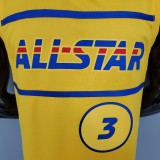 NBA Men 2021 All Star Jerseys Yellow #3 PAUL Jersey High Quality Name and Number Print
