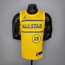 NBA Men 2021 All Star Jerseys Yellow #13 GEORGE Jersey High Quality Name and Number Print
